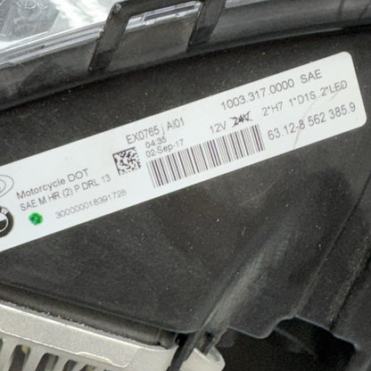 8562385 BMW K1600GTL HEADLIGHT 2015 2016 2017 2018 2019 2020 2021 OEM 8562385